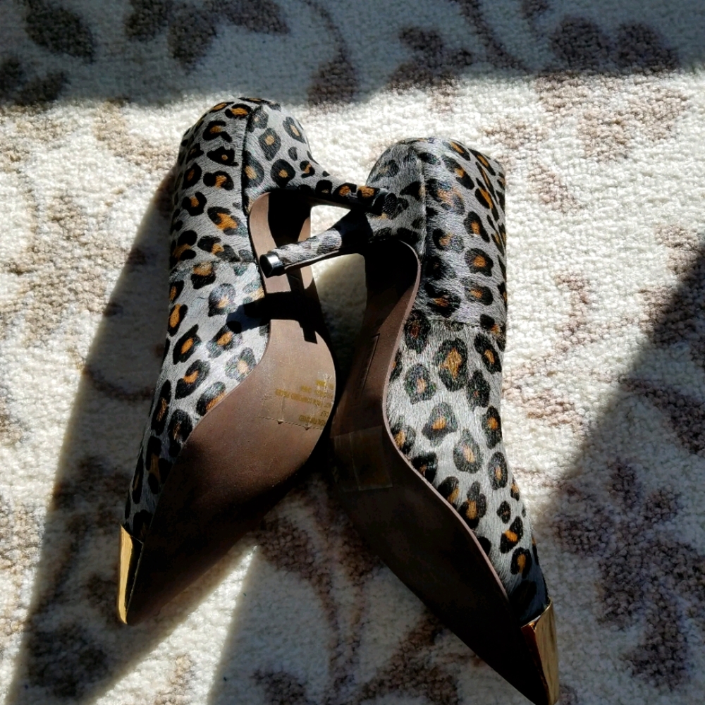 Heels Steve Madden Heels Grey Leopard Calf sz 7.5 - Picture 3 of 7